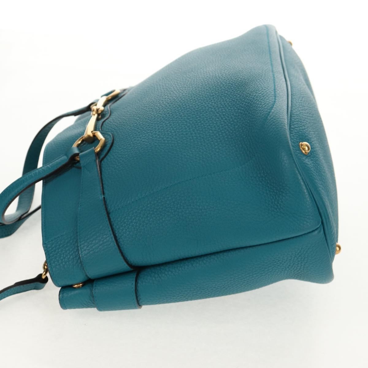 Gucci Bright Bit Convertible Tote Turquoise Leather Good condition - Inside View