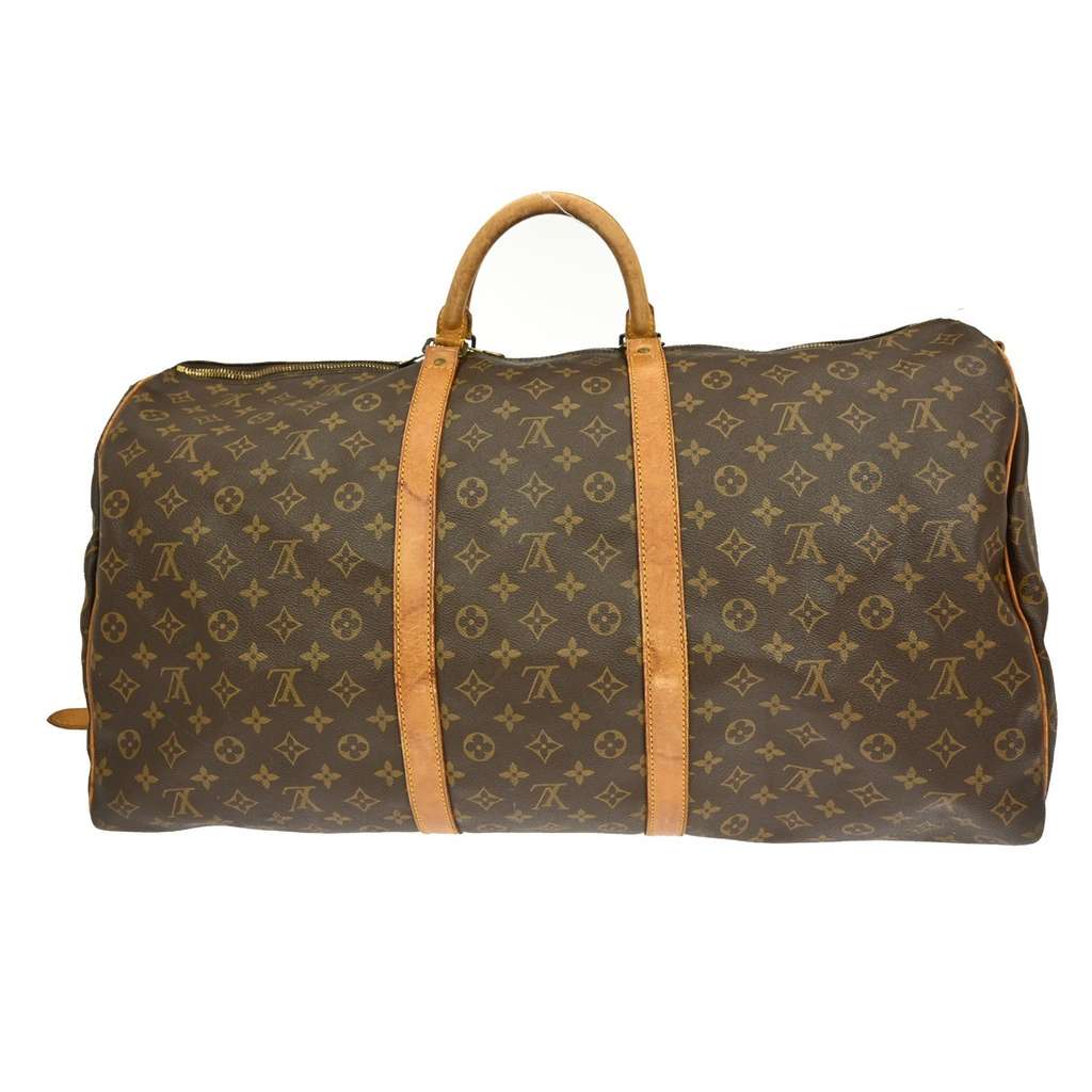 Louis Vuitton Keepall Bandouliere Bag Brown Canvas Fair condition - Back View
