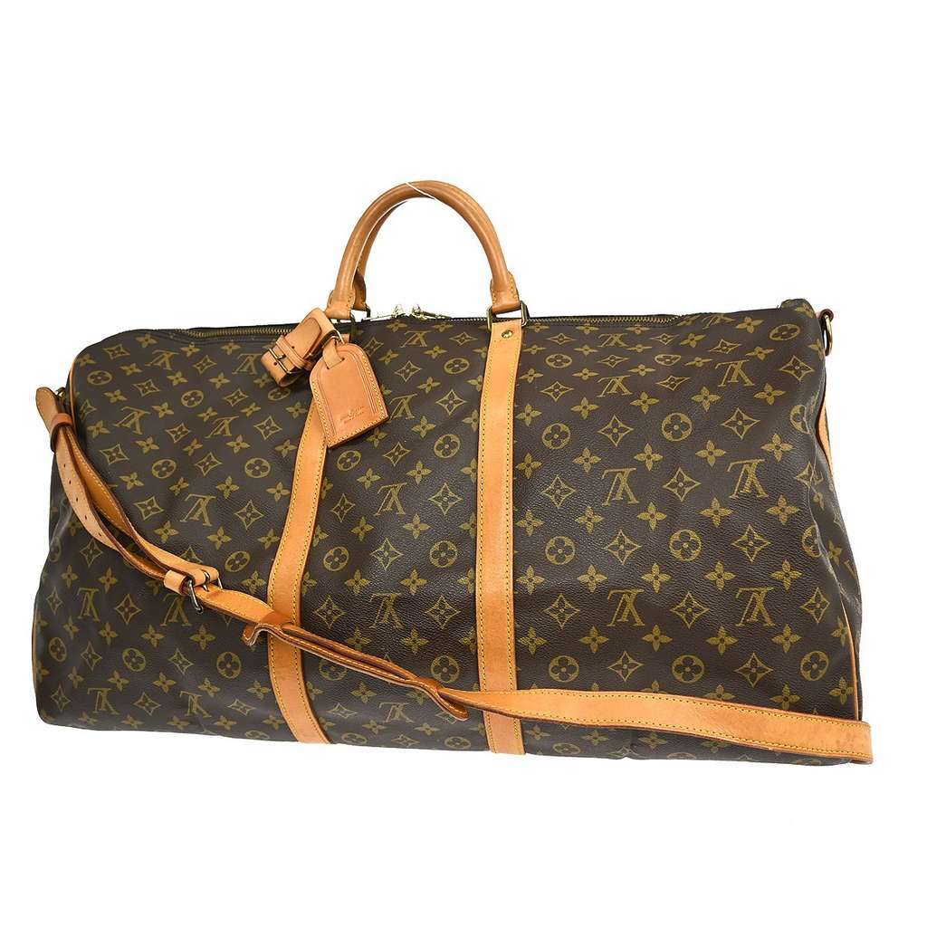 Louis Vuitton Keepall Bandouliere Bag Brown Canvas Good condition - Back View