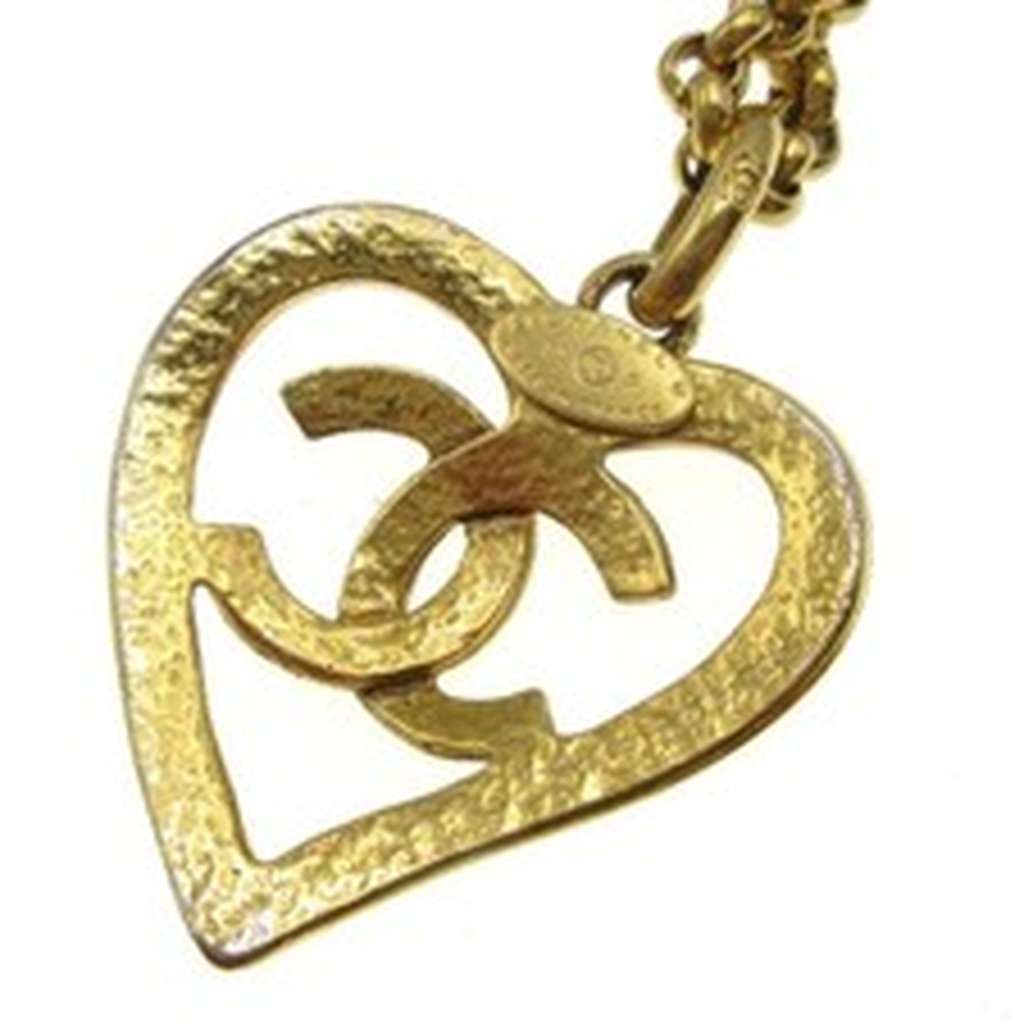 Chanel CC Heart Pendant Necklace Gold Good condition - Inside View