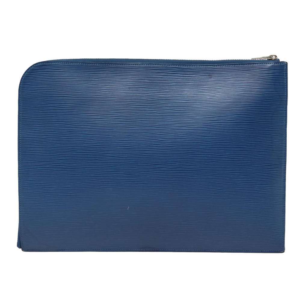 Louis Vuitton Pochette Jour Blue Leather Good condition - Back View