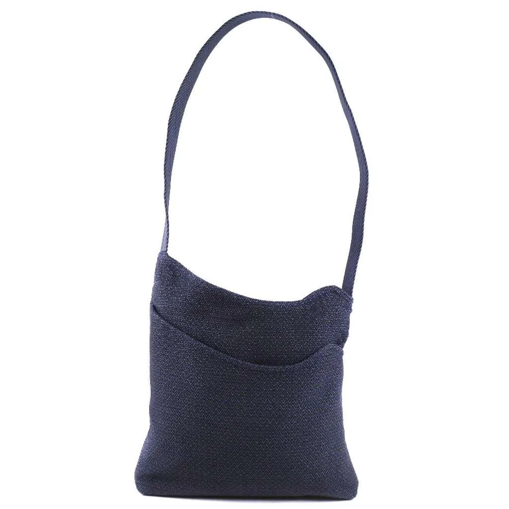 Hermès Vintage Sac De Pansage Shoulder Bag Blue Canvas Good - Front View