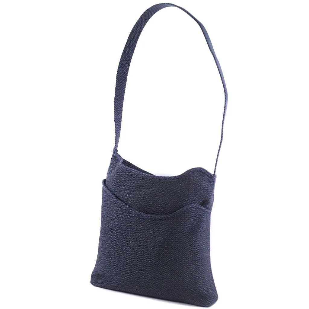 Hermès Vintage Sac De Pansage Shoulder Bag Blue Canvas Good - Inside View