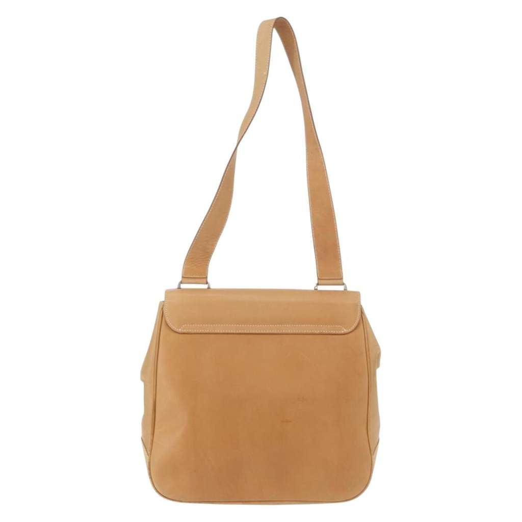 Salvatore Ferragamo Gancini Shoulder Bag Beige Leather Good condition - Back View