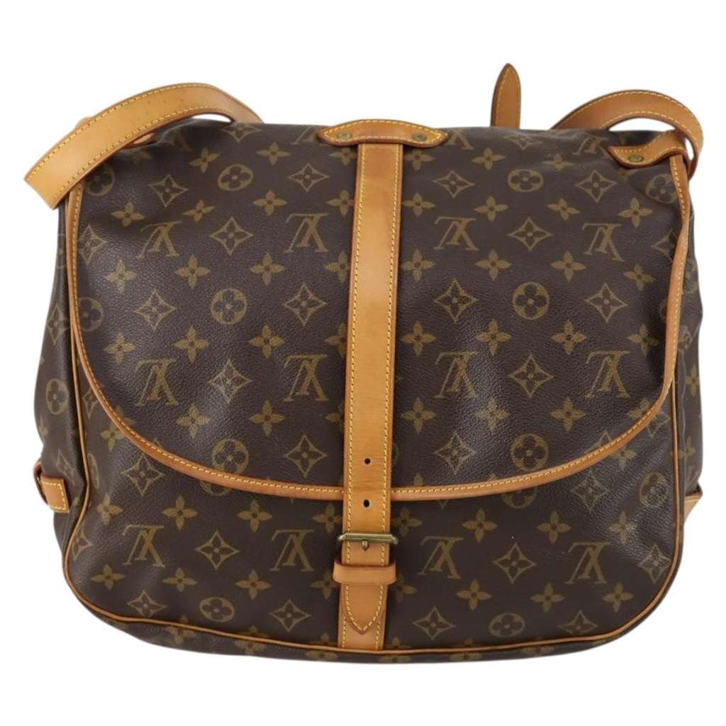 Louis Vuitton Saumur Handbag Brown Canvas Fair condition - Back View