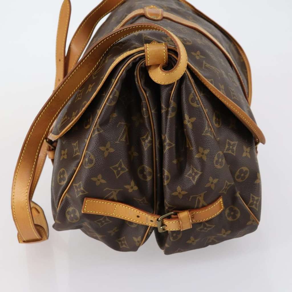 Louis Vuitton Saumur Handbag Brown Canvas Fair condition - Inside View