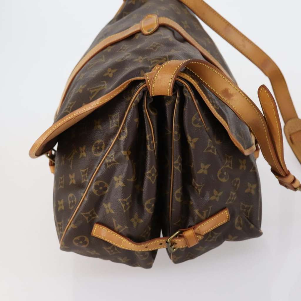 Louis Vuitton Saumur Handbag Brown Canvas Fair condition - Model View