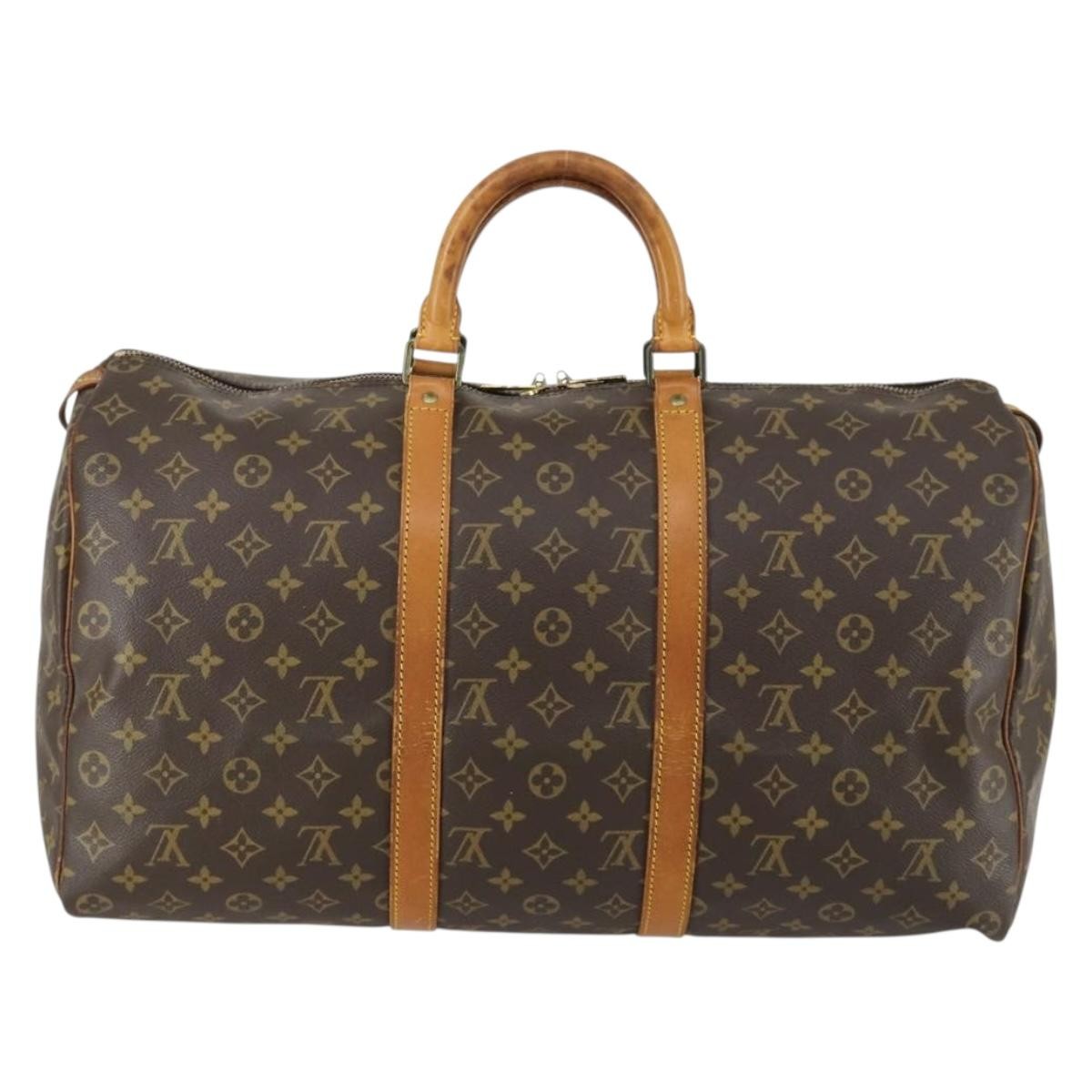 Louis Vuitton Keepall Bag Brown Canvas Fair condition - Back View
