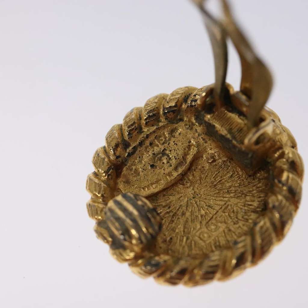 Chanel Vintage CC Clip-On Earrings Gold Metal Good condition - Box View