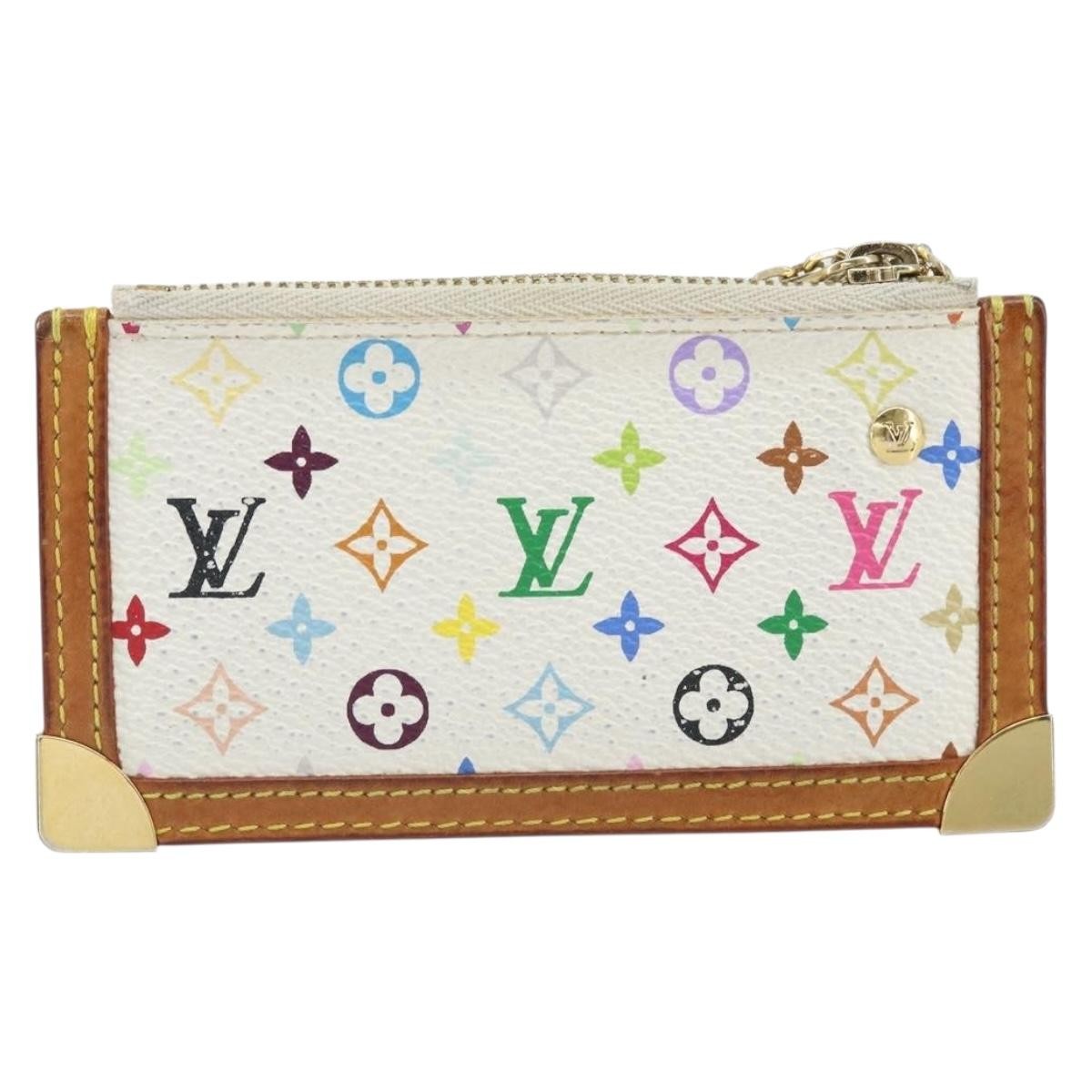 Louis Vuitton Pochette clés NM White Canvas Good condition - Back View