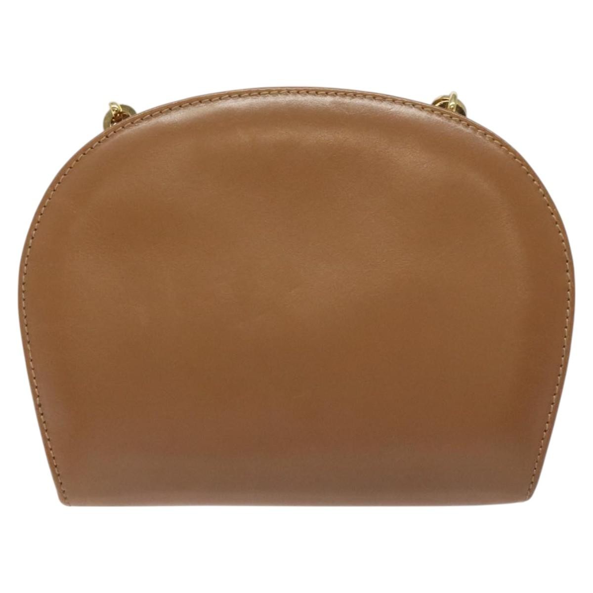 Salvatore Ferragamo Vintage Gancini Chain Shoulder Bag Brown Leather Good condition - Back View