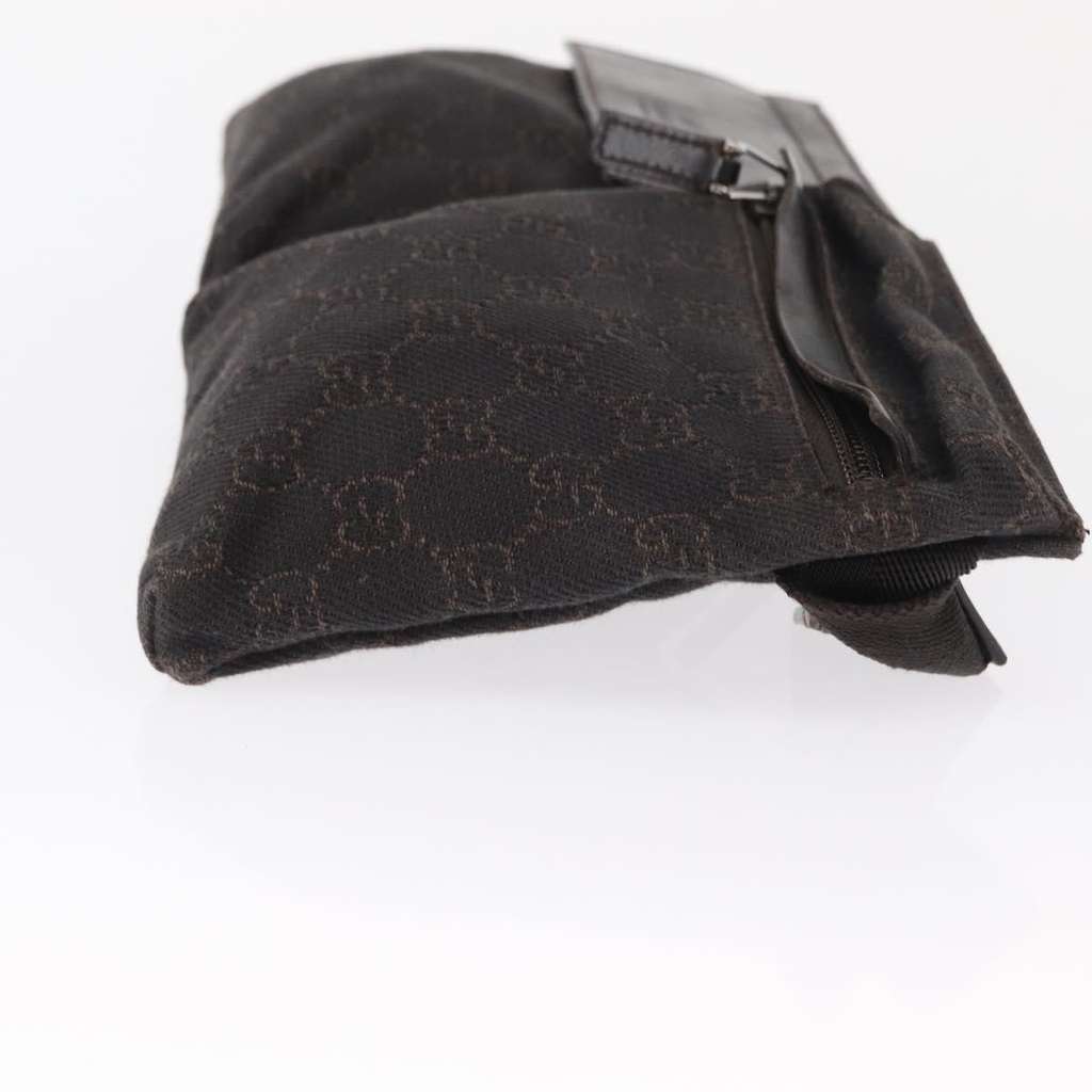 Gucci Vintage Double Belt Bag Brown Canvas Good condition - Inside View