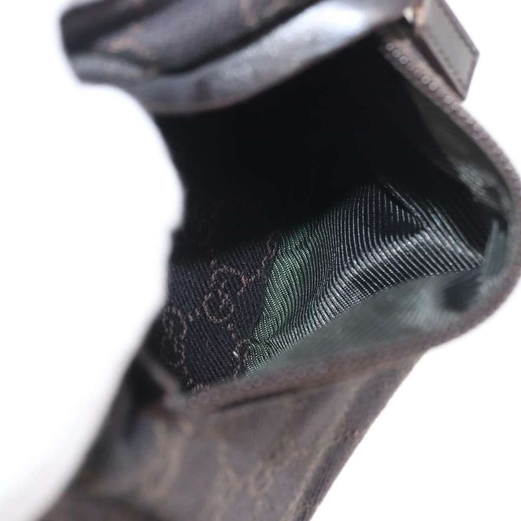 Gucci Vintage Double Belt Bag Brown Canvas Good condition - Box View