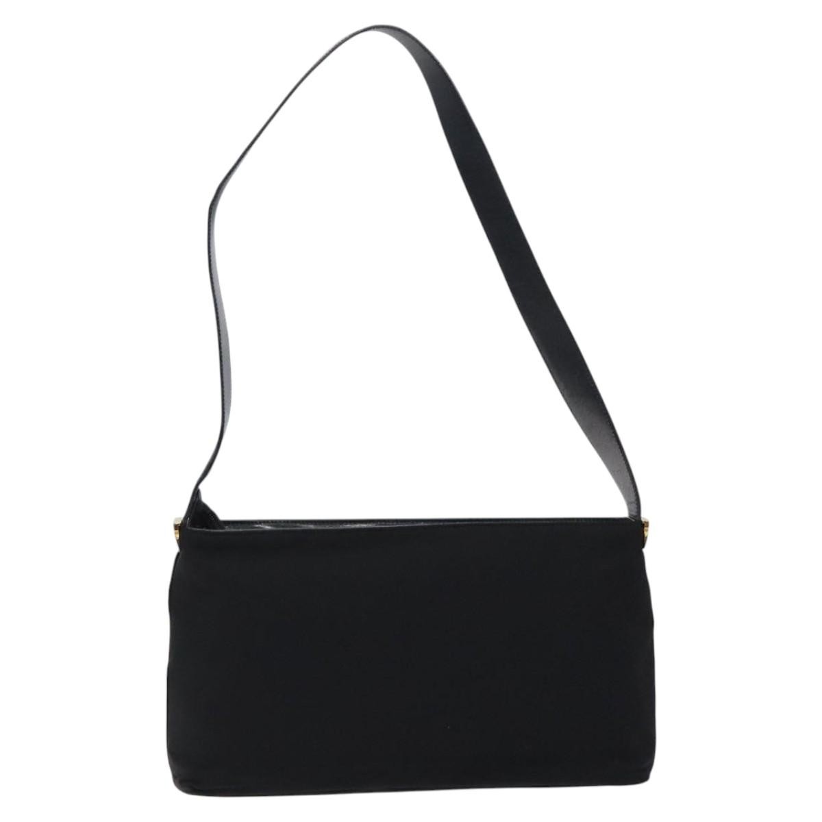 Salvatore Ferragamo Shoulder Bag Black Canvas Good condition - Back View