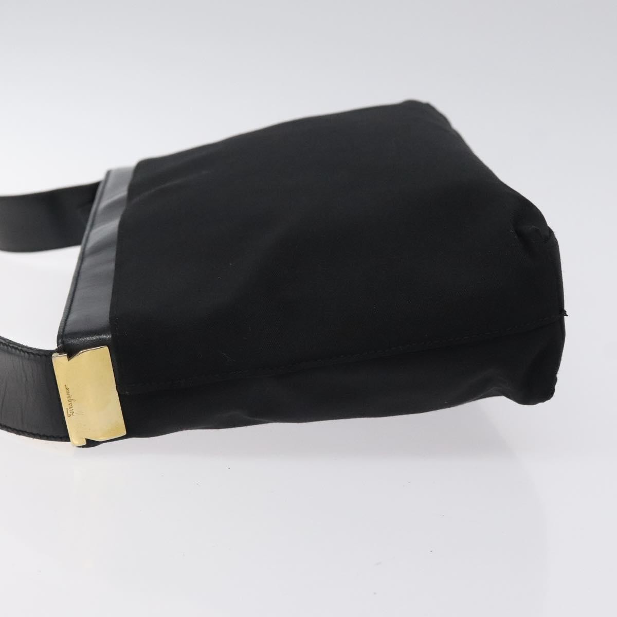 Salvatore Ferragamo Shoulder Bag Black Canvas Good condition - Model View