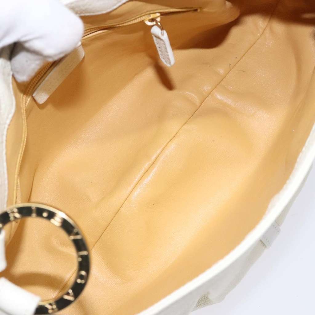 Bvlgari Chandra Top Handle Bag Beige Leather Good condition - Box View