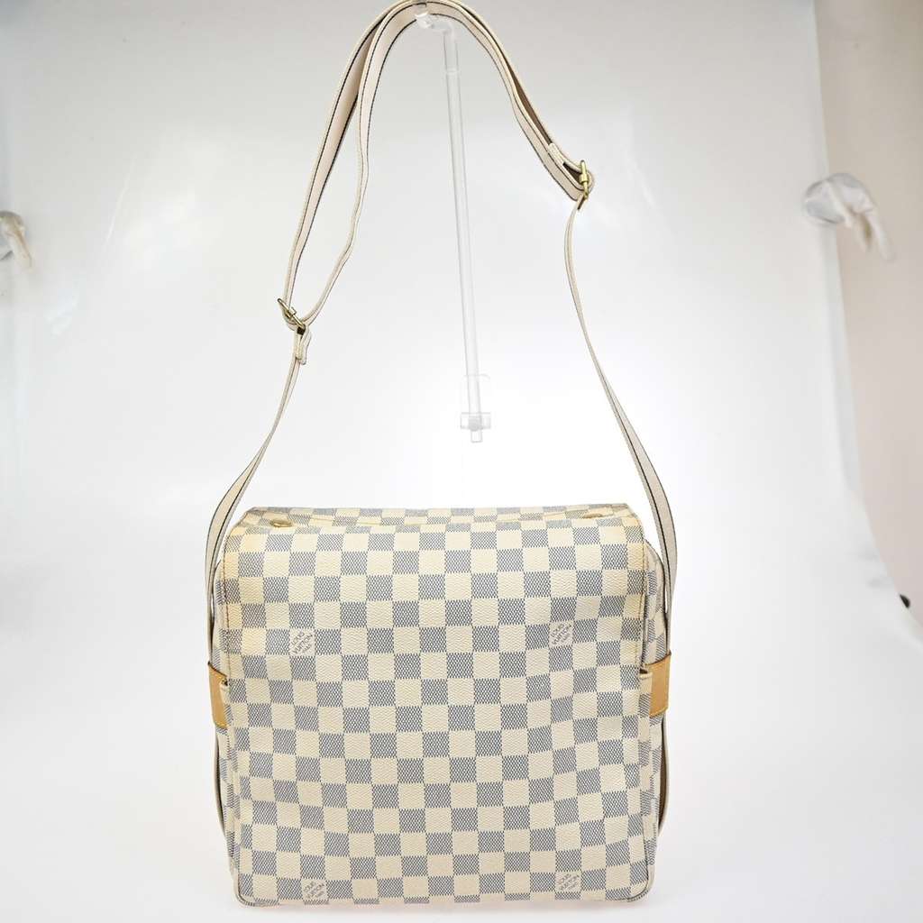 Louis Vuitton Naviglio Handbag White Canvas Good condition - Back View