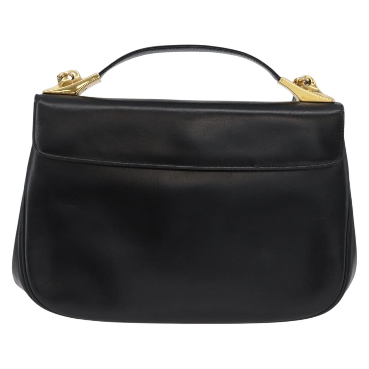 Christian Dior Vintage CD Logo Shoulder Bag Black Leather Good condition - Back View