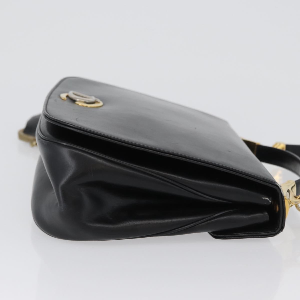 Christian Dior Vintage CD Logo Shoulder Bag Black Leather Good condition - Inside View