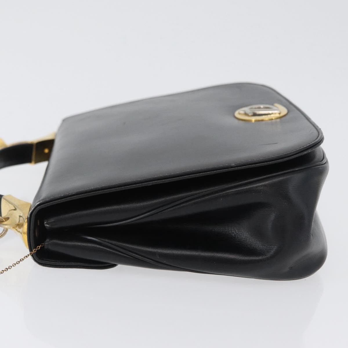 Christian Dior Vintage CD Logo Shoulder Bag Black Leather Good condition - Model View