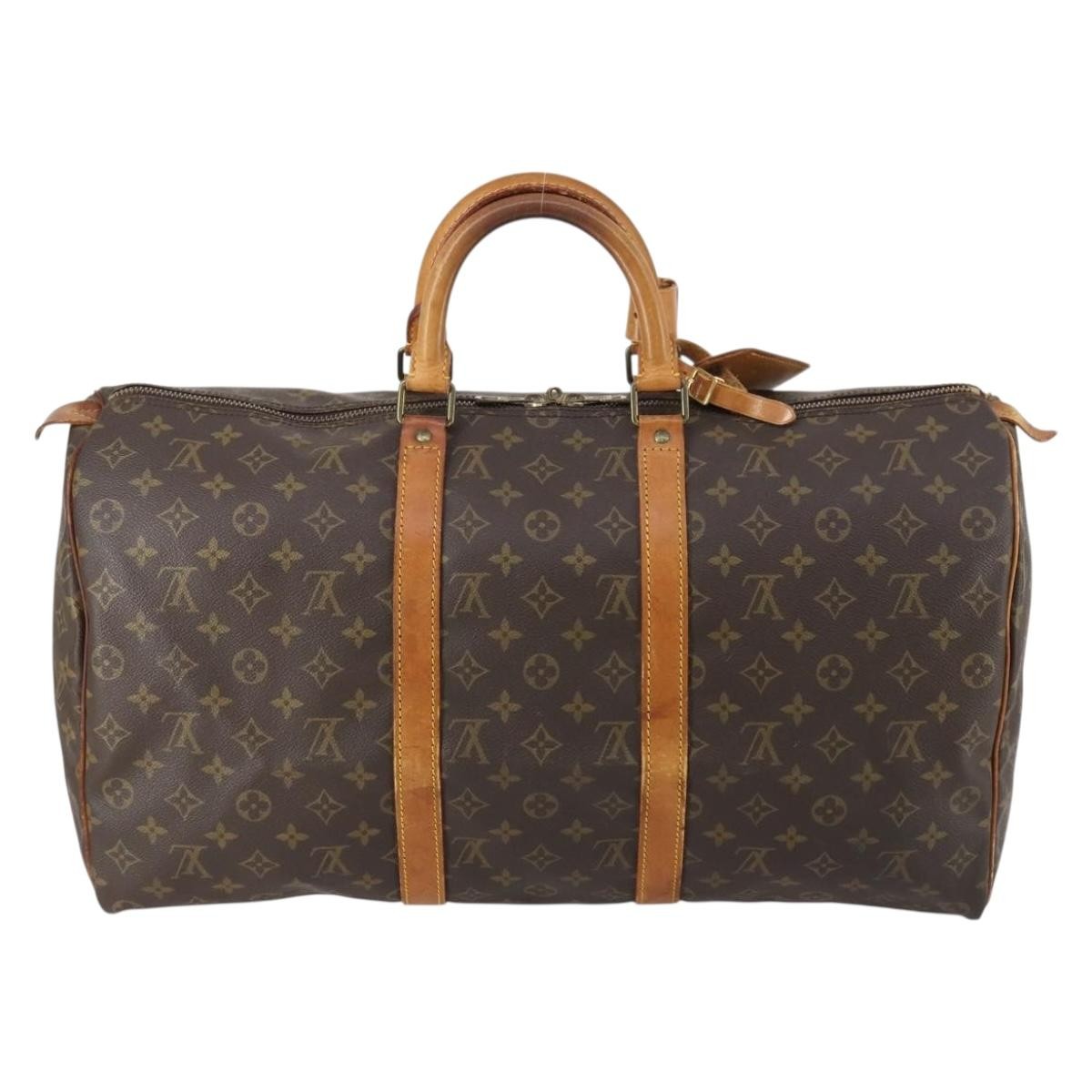 Louis Vuitton Keepall Bag Brown Canvas Fair condition - Back View