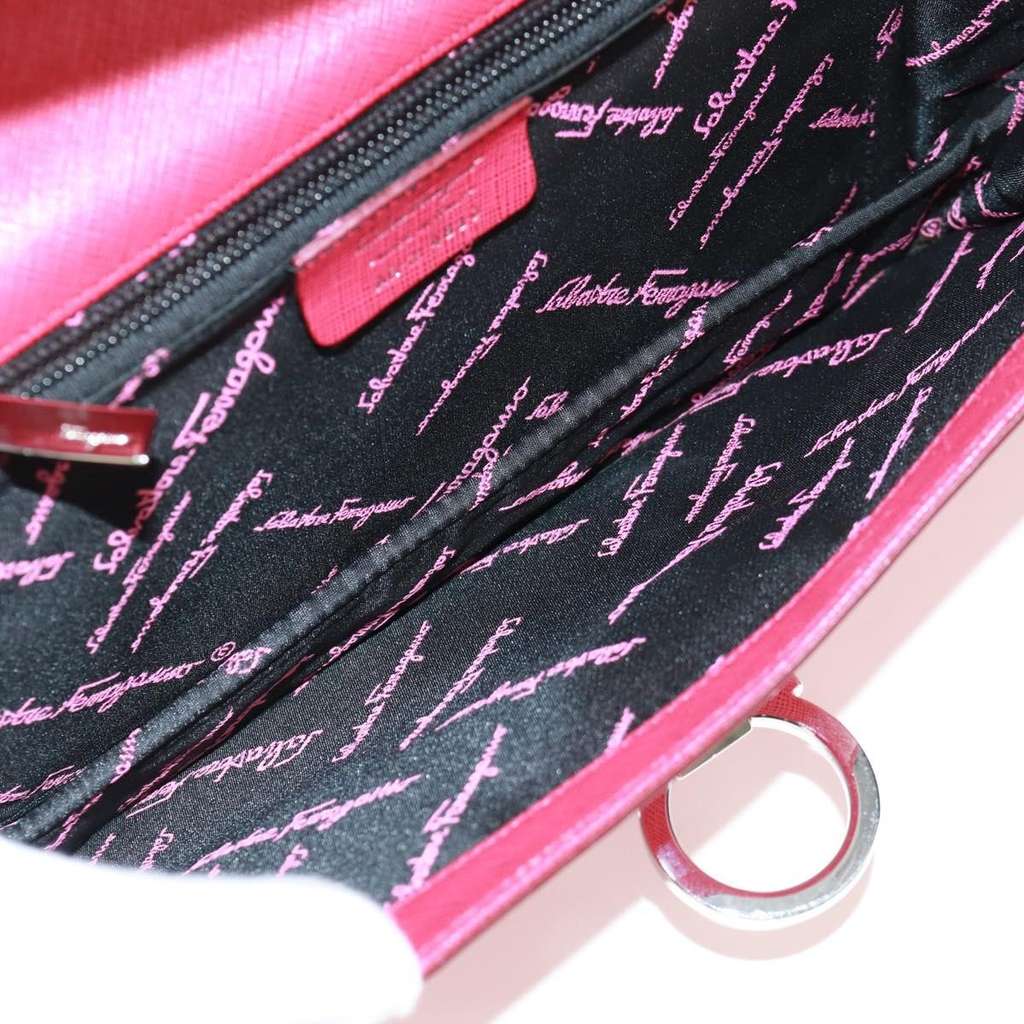 Salvatore Ferragamo Gancini Convertible Top Handle Bag Pink Leather Good condition - Box View