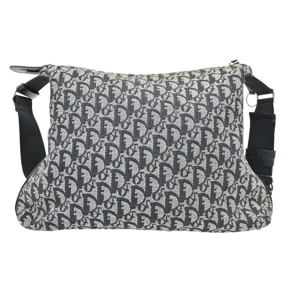 Christian Dior Vintage Trotter Messenger Bag Black Canvas Good condition - Back View