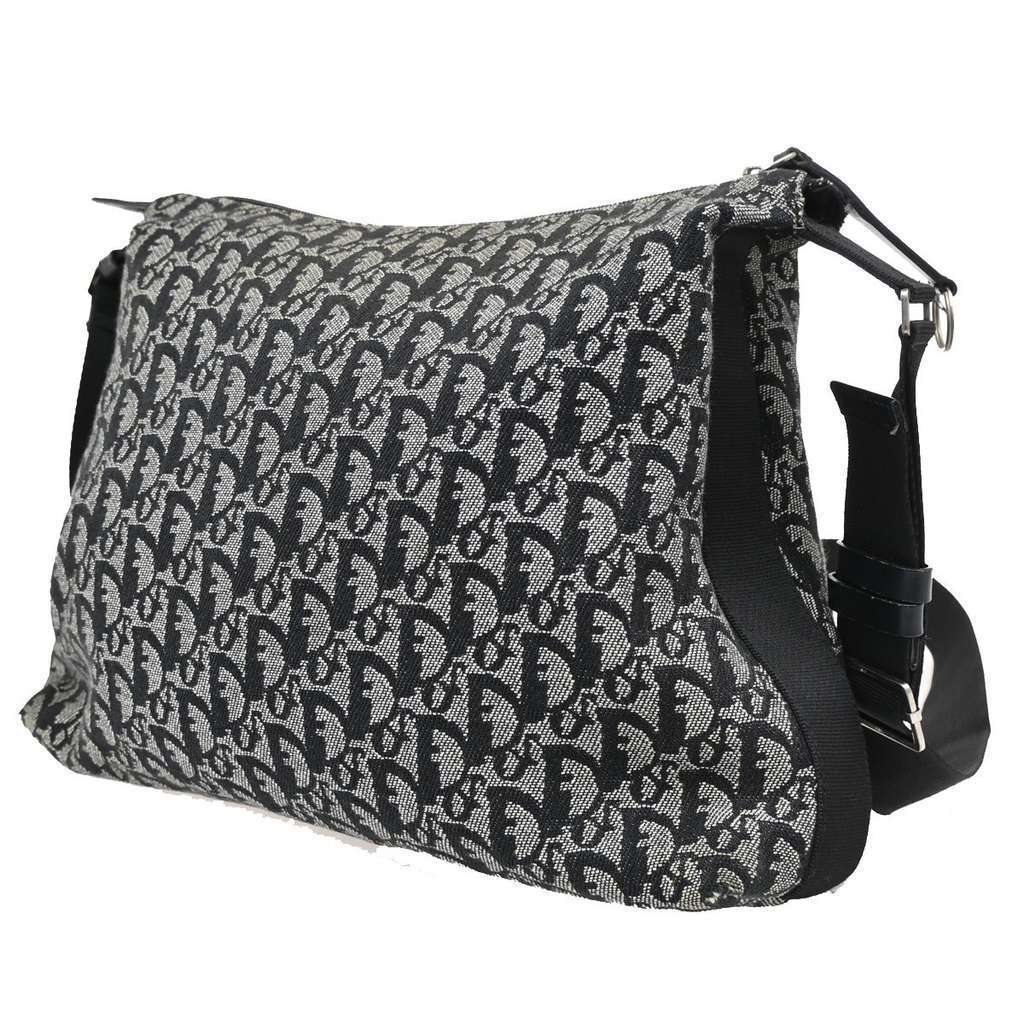 Christian Dior Vintage Trotter Messenger Bag Black Canvas Good condition - Model View
