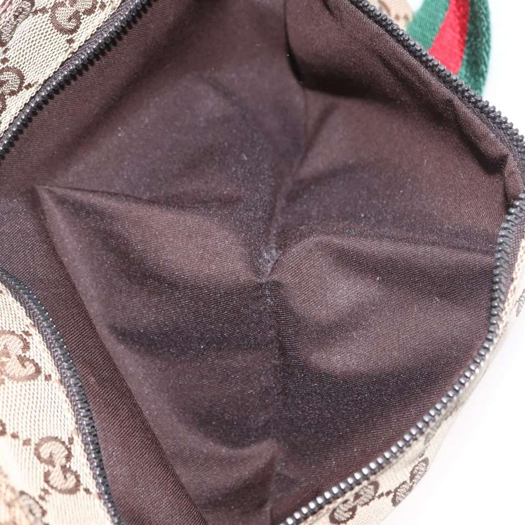 Gucci Vintage Double Belt Bag Beige Canvas Good condition - Box View