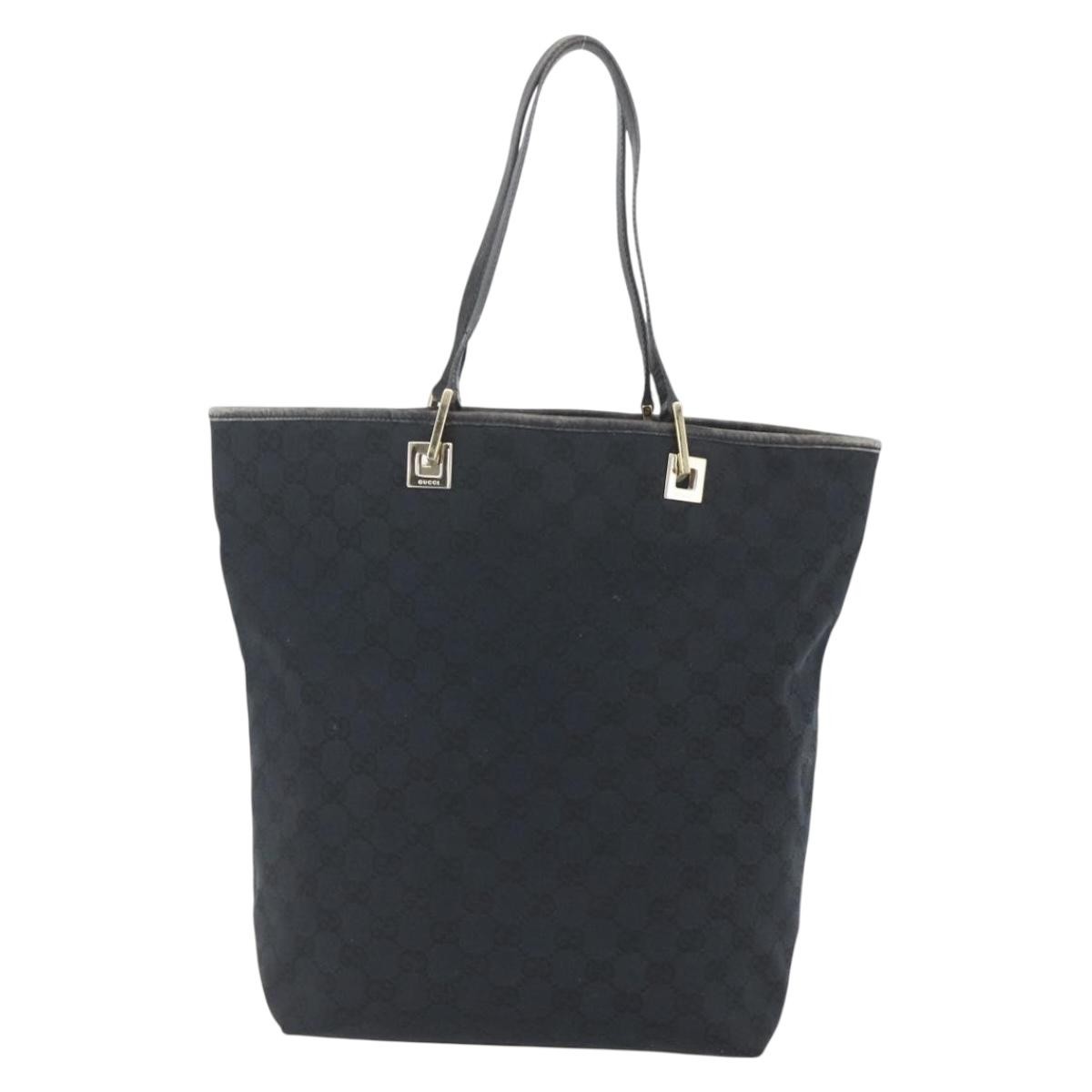 Gucci Vintage Bucket Shopping Tote Black Canvas Fair condition - Back View