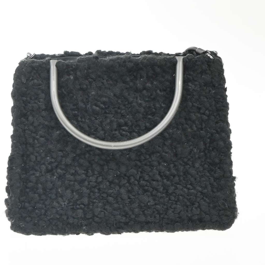 Salvatore Ferragamo Gancini handbag Black Wool Good condition - Back View