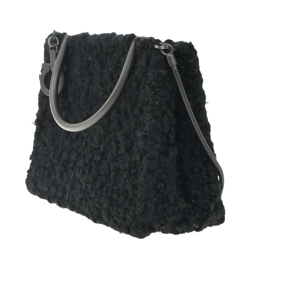 Salvatore Ferragamo Gancini handbag Black Wool Good condition - Inside View