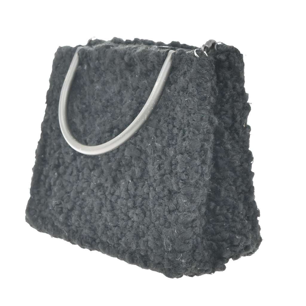 Salvatore Ferragamo Gancini handbag Black Wool Good condition - Model View