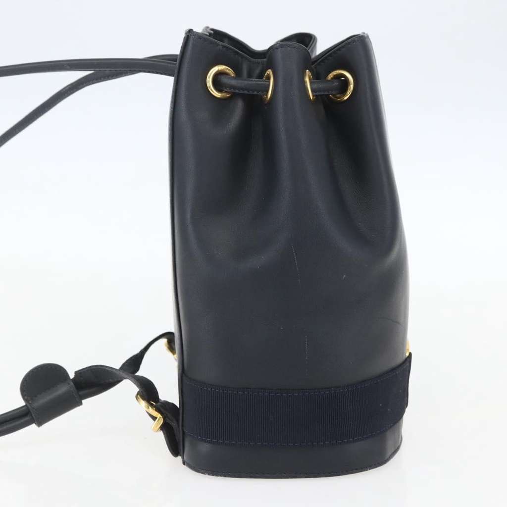 Salvatore Ferragamo Vala Backpack Navy Leather Good condition - Inside View