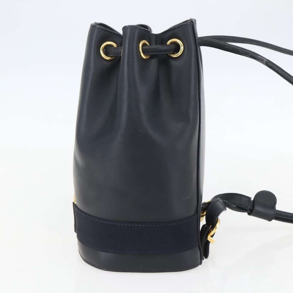 Salvatore Ferragamo Vala Backpack Navy Leather Good condition - Model View