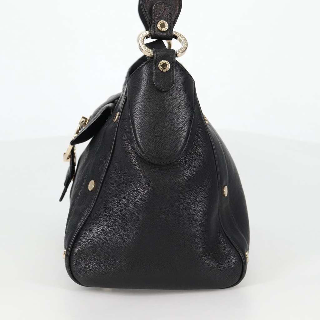 Bvlgari Chandra Top Handle Bag Black Leather Good condition - Inside View