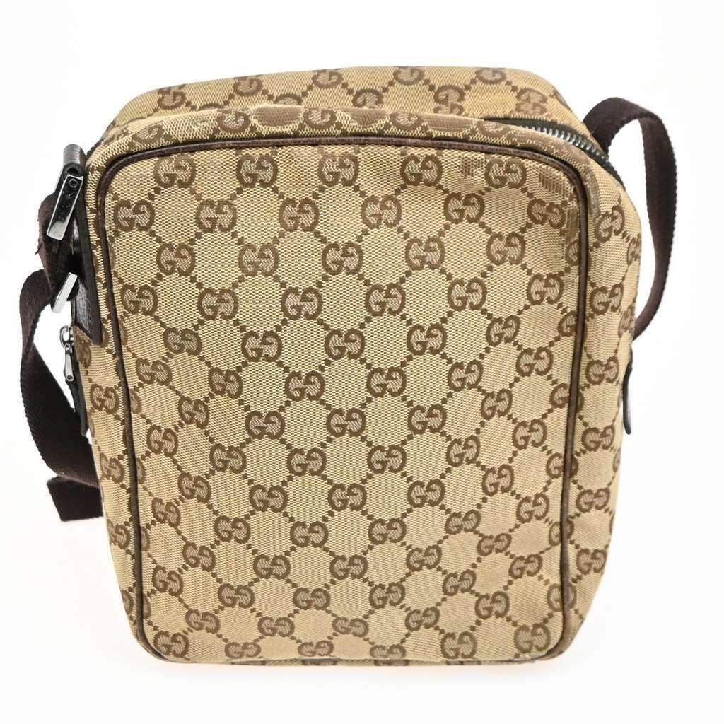 Gucci Vintage Front Pocket Flat Messenger Beige Canvas Good condition - Back View