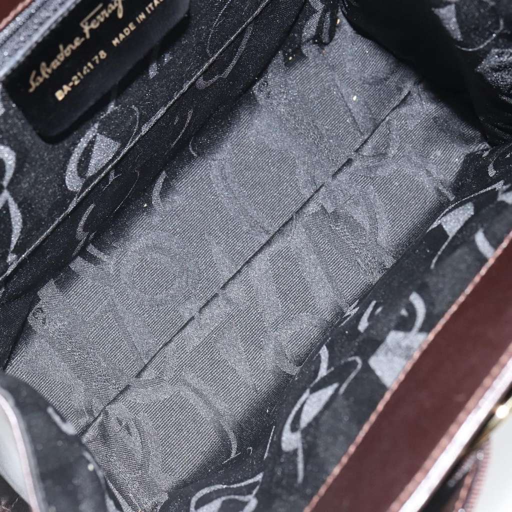 Salvatore Ferragamo Convertible Vara Bow Tote Brown Leather Good condition - Box View