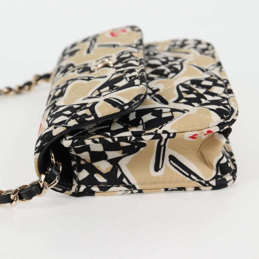 Chanel Flap Card Holder on Chain Beige Canvas Very good condition - Inside View