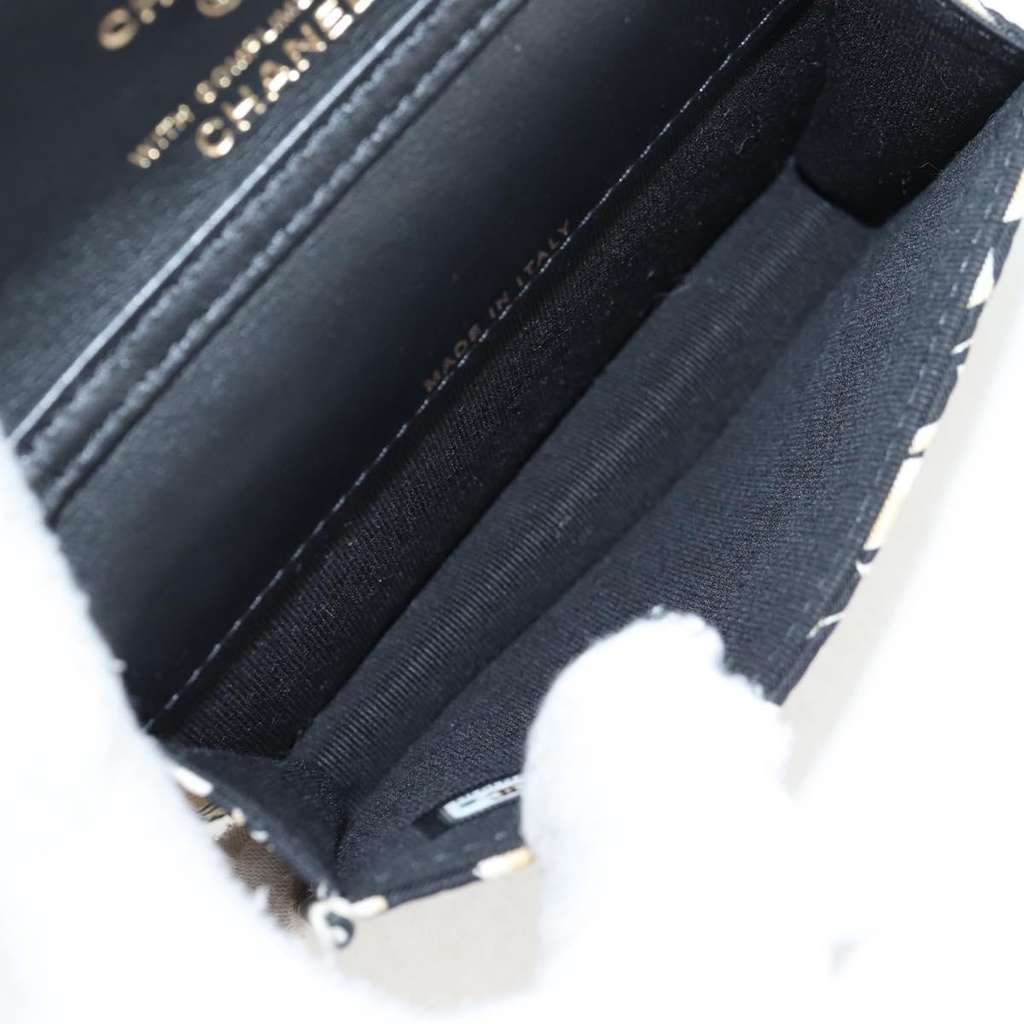 Chanel Flap Card Holder on Chain Beige Canvas Very good condition - Box View