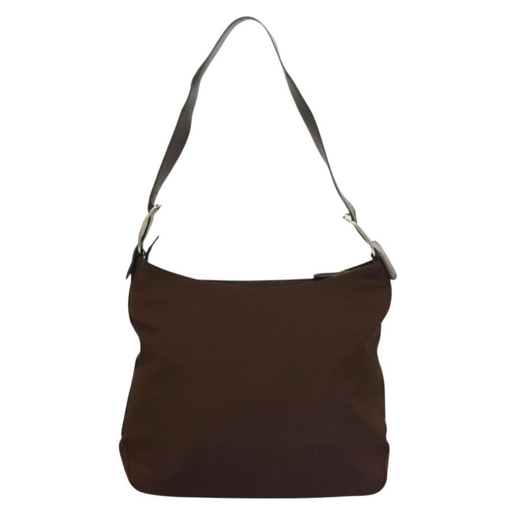 Salvatore Ferragamo Vala Shoulder Bag Brown Canvas Good condition - Back View