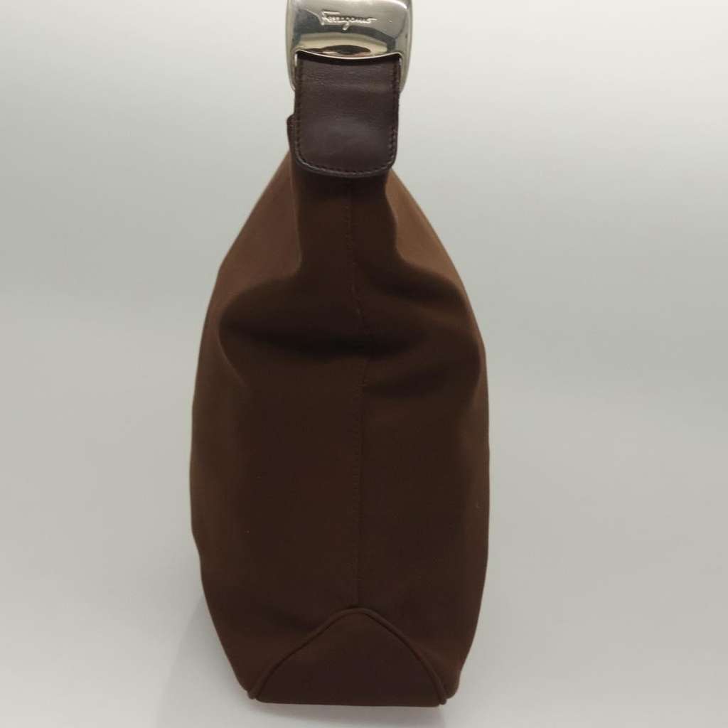 Salvatore Ferragamo Vala Shoulder Bag Brown Canvas Good condition - Inside View