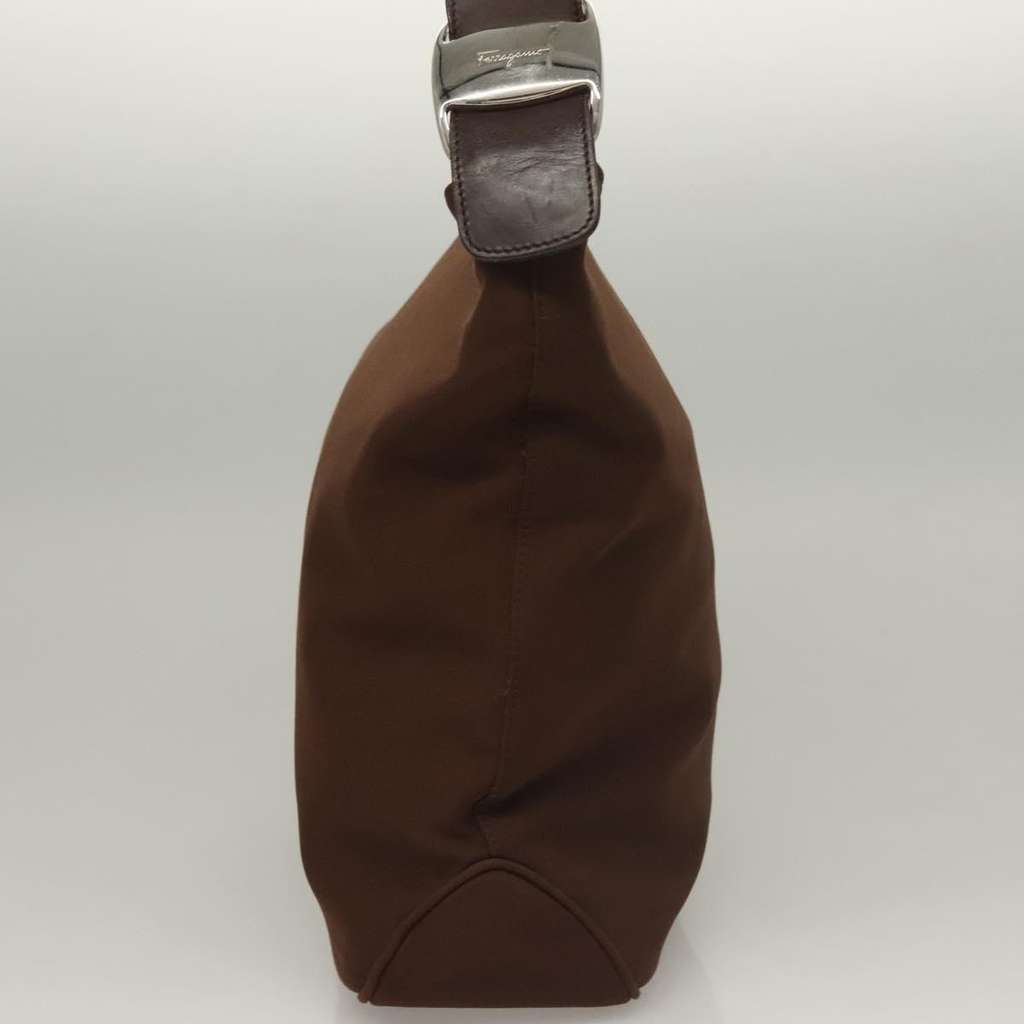 Salvatore Ferragamo Vala Shoulder Bag Brown Canvas Good condition - Model View