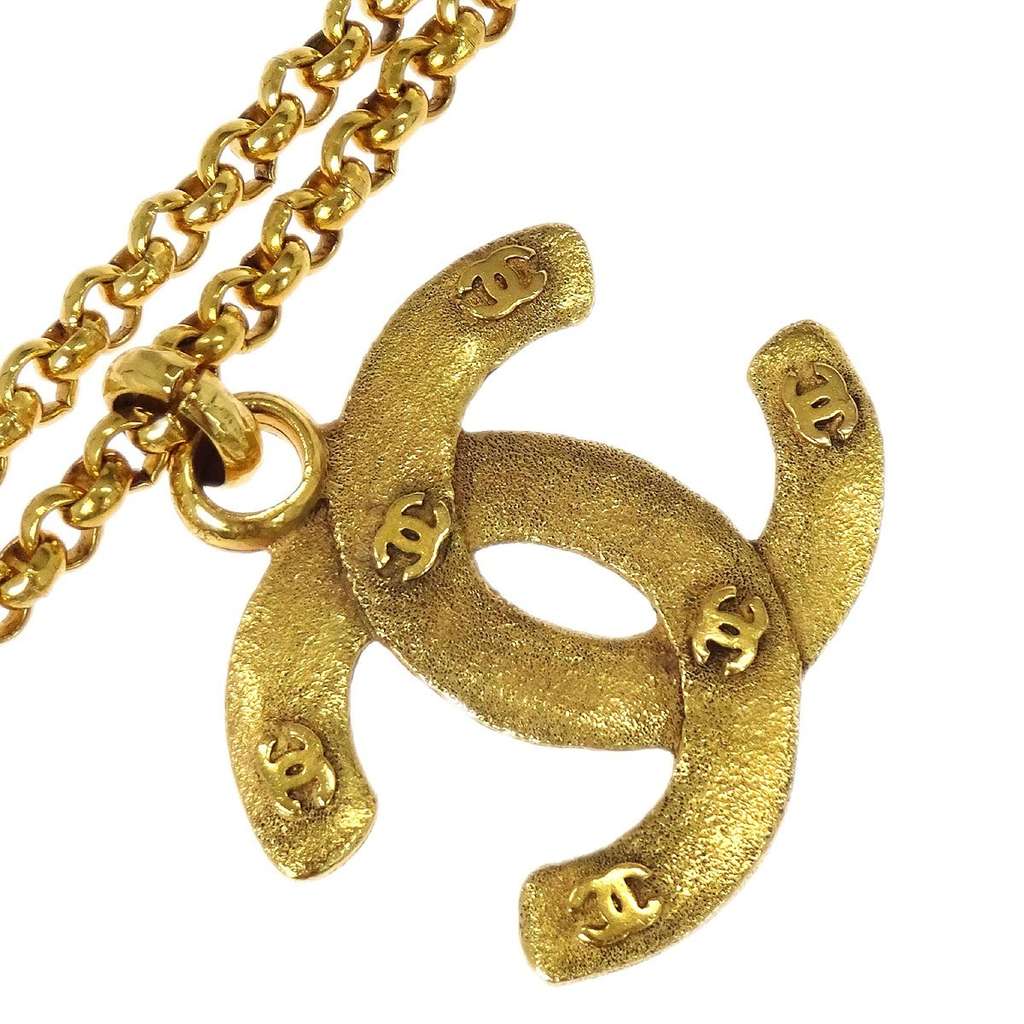 Chanel Vintage CC Pendent Necklace Gold Good condition - Inside View