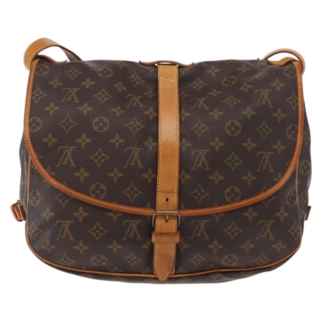 Louis Vuitton Saumur Handbag Brown Canvas Good condition - Back View