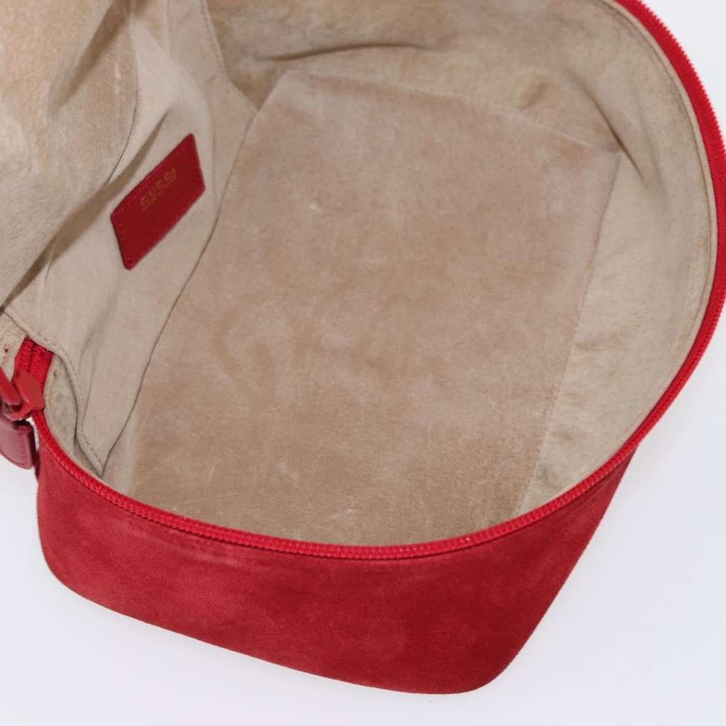 Gucci Vintage Vanity Bag Red Suede Fair condition - Box View