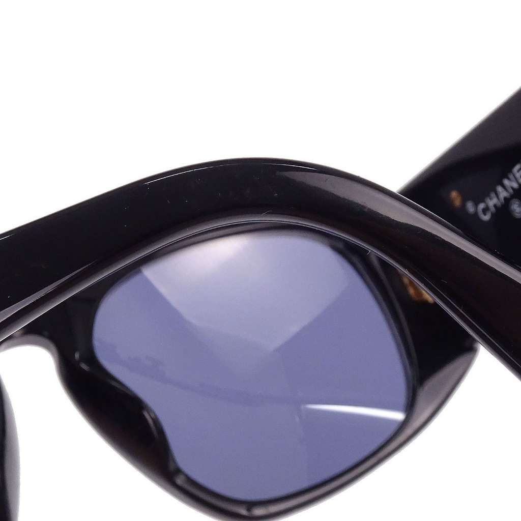 Chanel Logo CC Sunglasses Black Plastic Good condition - Inside View
