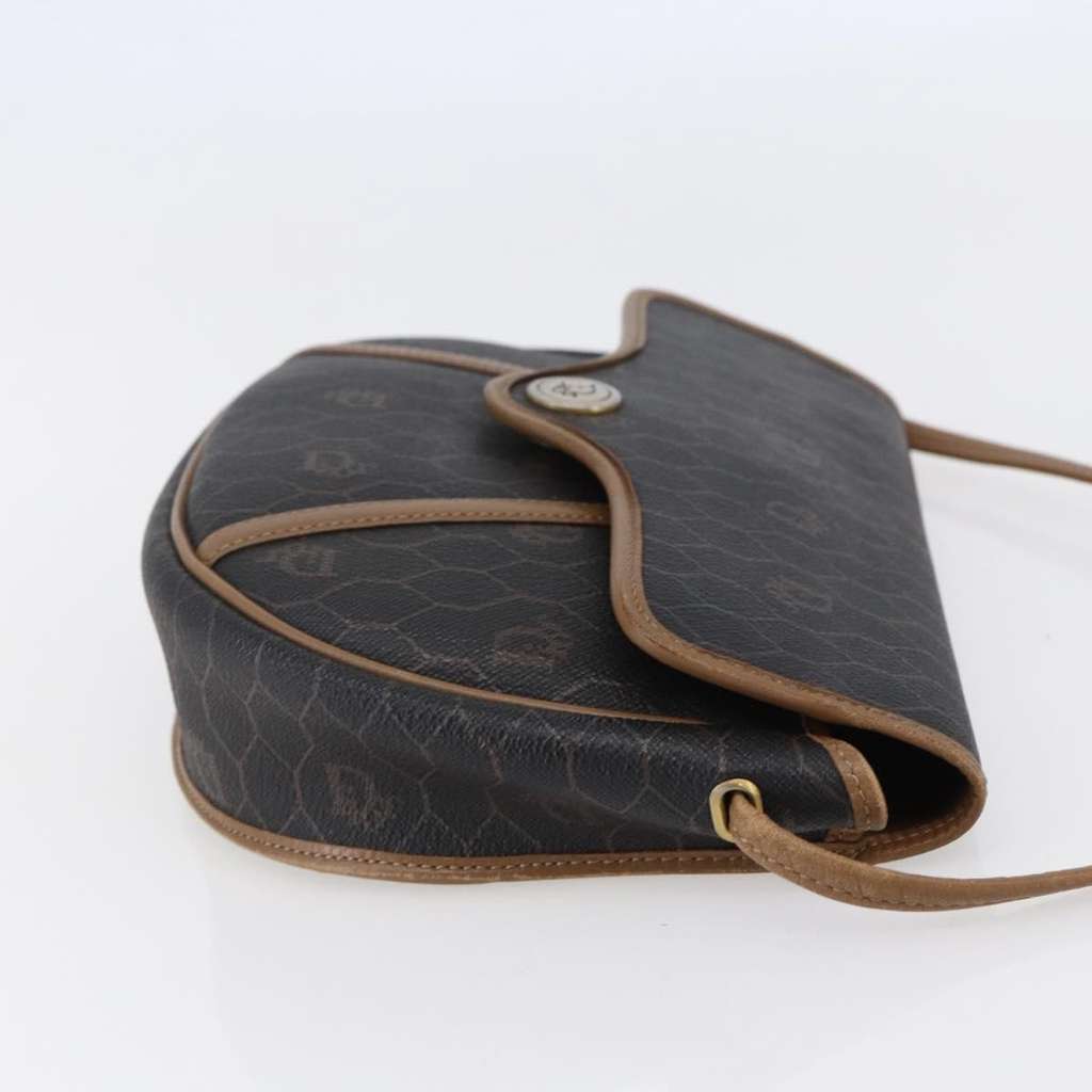 Christian Dior Vintage Honeycomb Flap Crossbody Bag Black Canvas Good condition - Model View