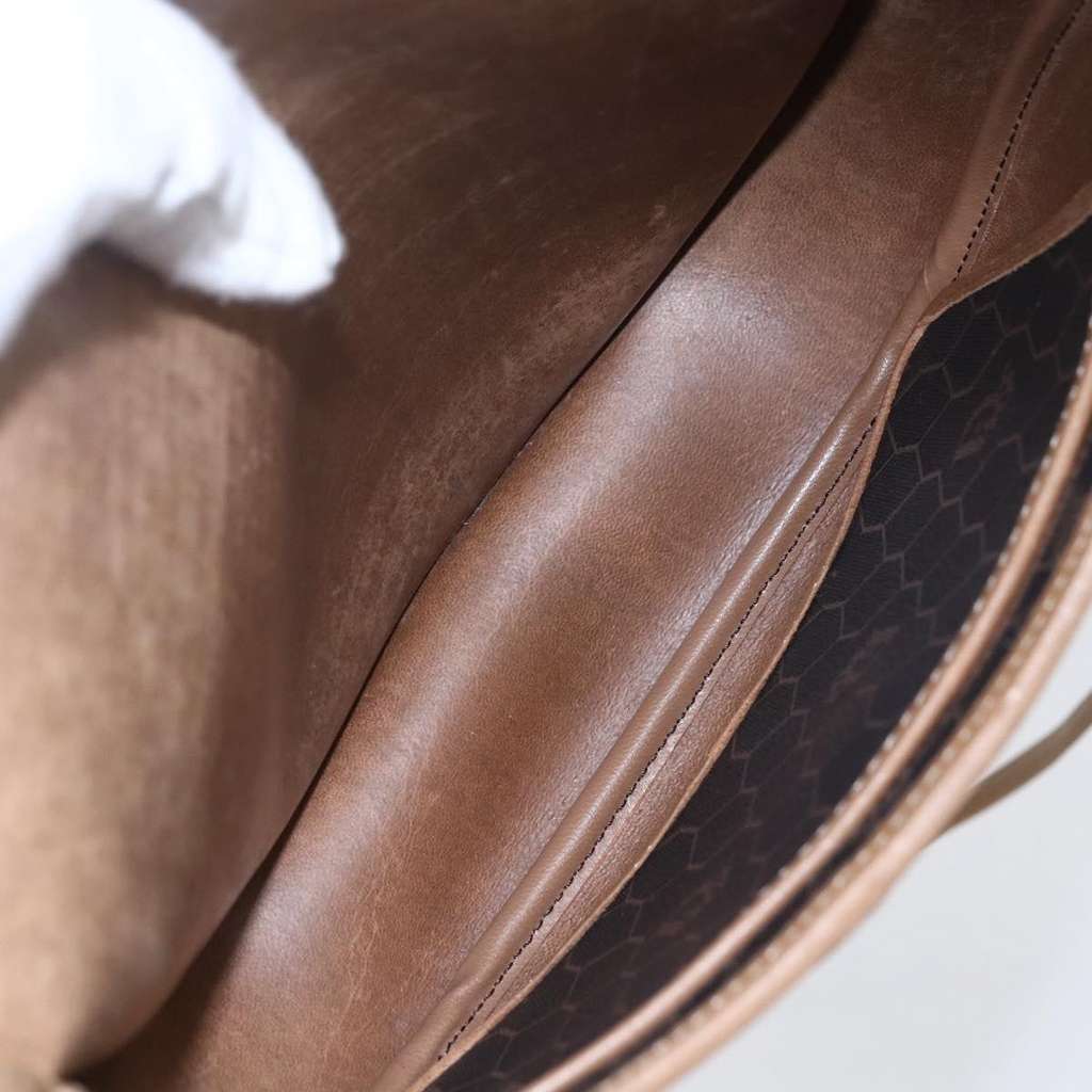 Christian Dior Vintage Honeycomb Flap Crossbody Bag Black Canvas Good condition - Box View