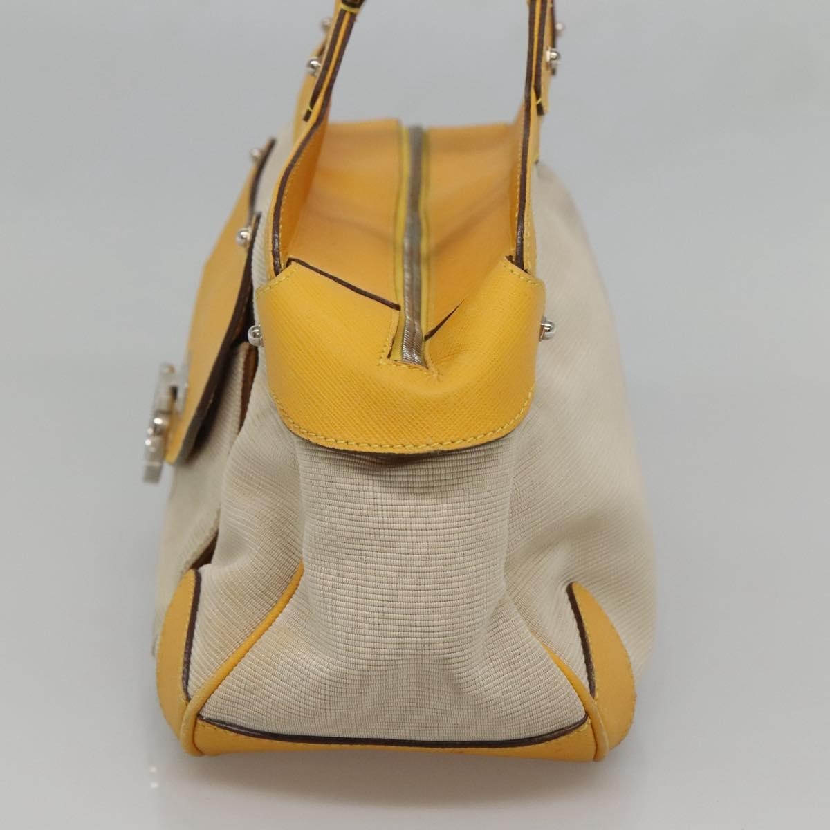 Salvatore Ferragamo Gancini handbag Yellow Canvas Good condition - Model View